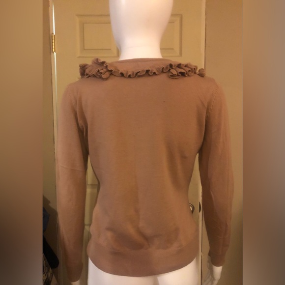 H&M Ruffled Collar V-neck cardigan sweater SMALL - Picture 4 of 6